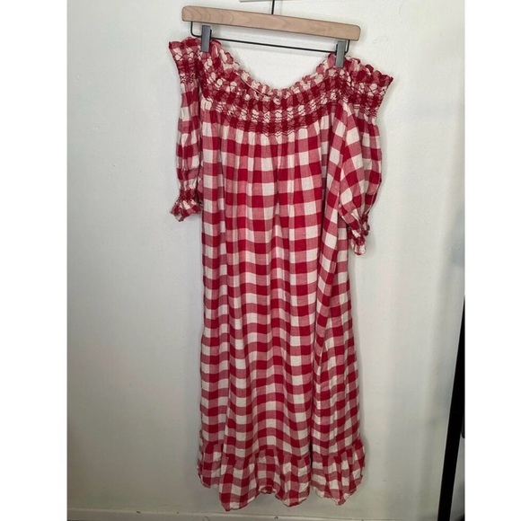 Doen Rhone Dress St Ouen Cherry Plaid | XL in Red and White - Picture 2 of 6